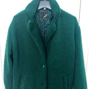 Faux-Fur Coat in Hunter Green